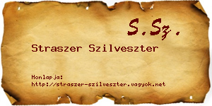 Straszer Szilveszter névjegykártya